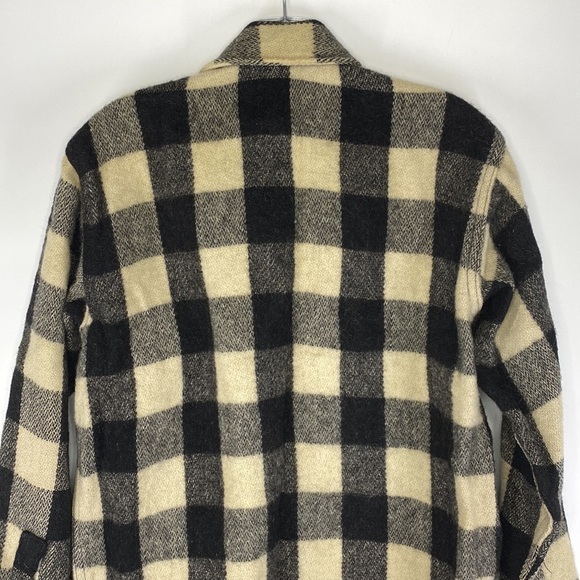 Vintage Jim Penney Sportwear Wool Button Up Shirt Jacket Black White Rare - Picture 5 of 10